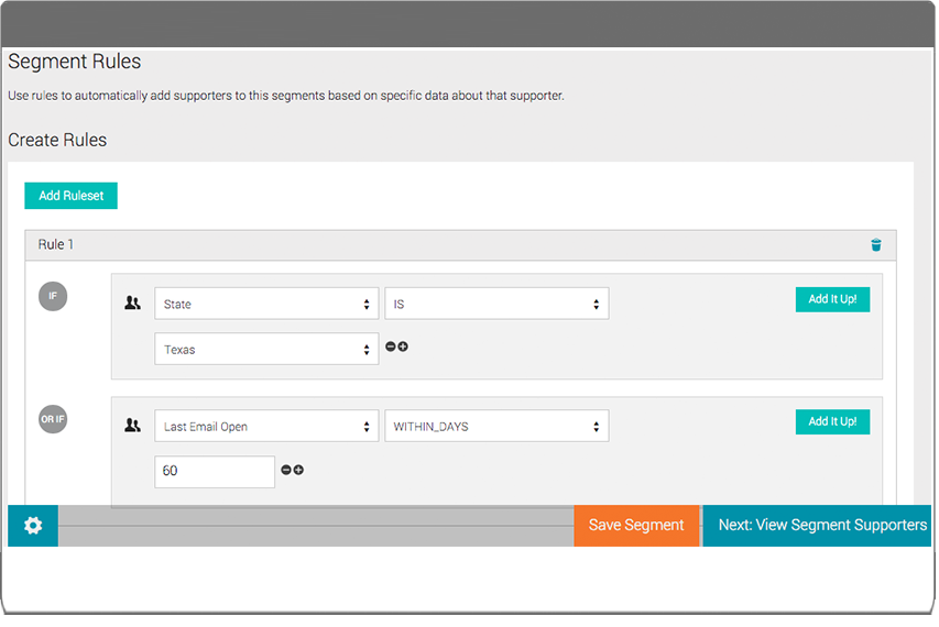 screenshot of Salsa Engage